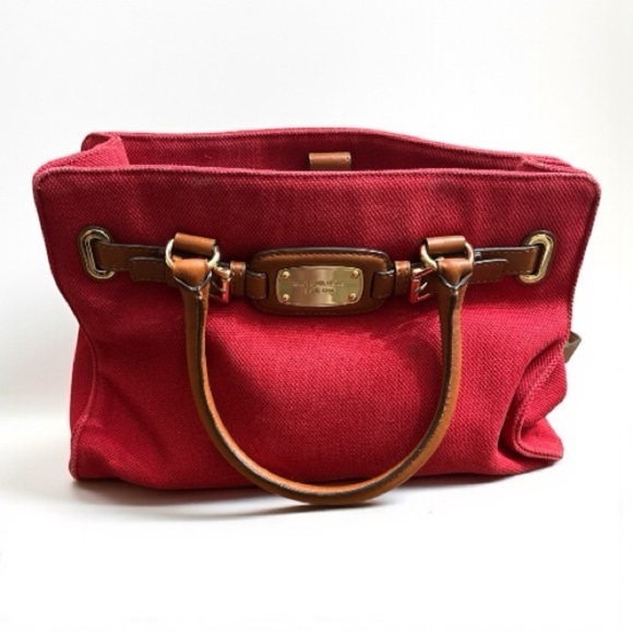 Michael Kors Red Tote with Brown Leather Handles - Picture 1 of 13